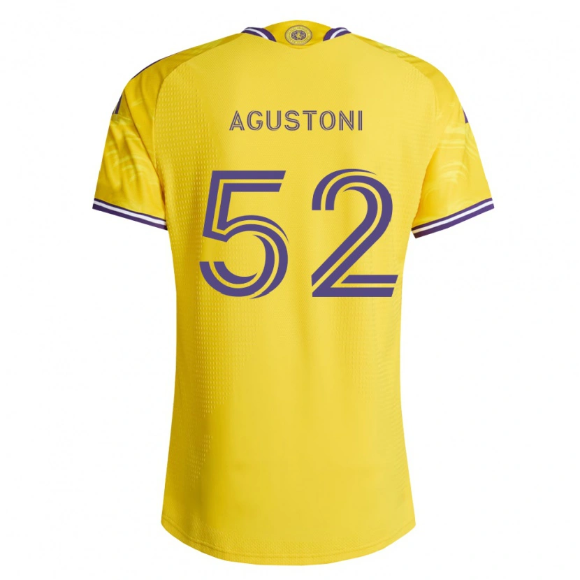 Danxen Kinder Gonzalo Agustoni #52 Gelb Violett Auswärtstrikot Trikot 2026/27 T-Shirt Österreich