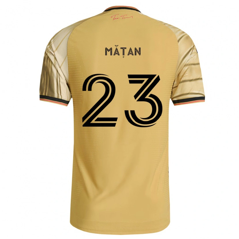 Danxen Kinder Alexandru Mățan #23 Braun Gelb Schwarz Auswärtstrikot Trikot 2026/27 T-Shirt Österreich