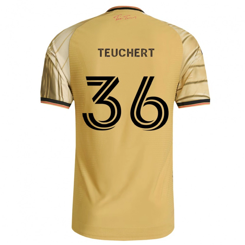 Danxen Kinder Cedric Teuchert #36 Braun Gelb Schwarz Auswärtstrikot Trikot 2026/27 T-Shirt Österreich