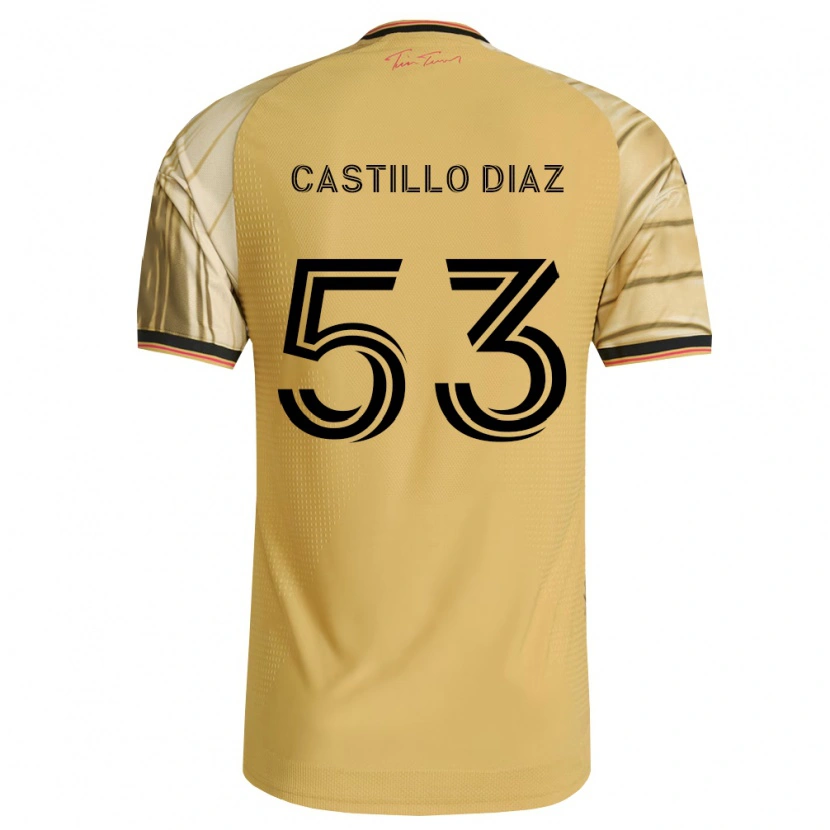 Danxen Kinder Jesus Castillo Diaz #53 Braun Gelb Schwarz Auswärtstrikot Trikot 2026/27 T-Shirt Österreich