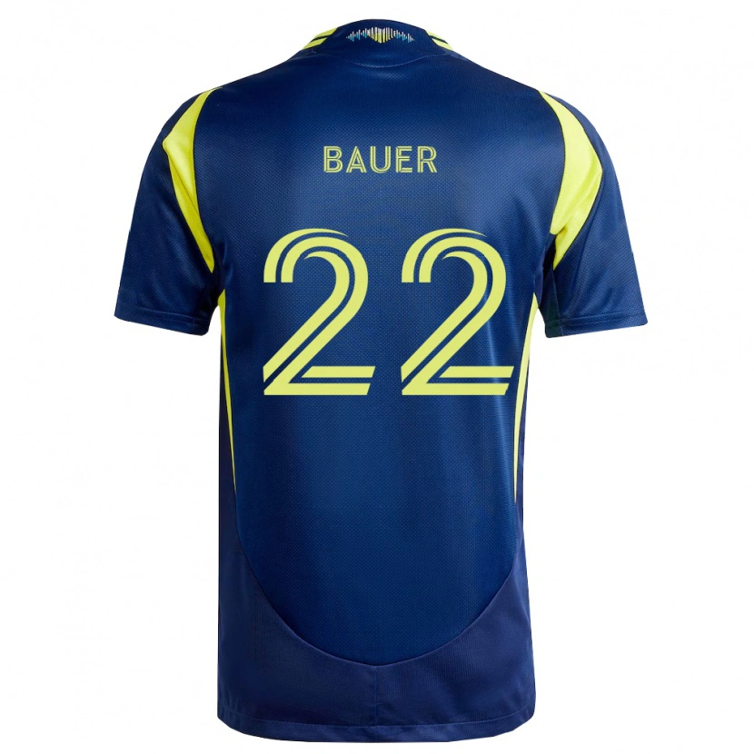 Danxen Kinder Josh Bauer #22 Gelb Marineblau Auswärtstrikot Trikot 2026/27 T-Shirt Österreich