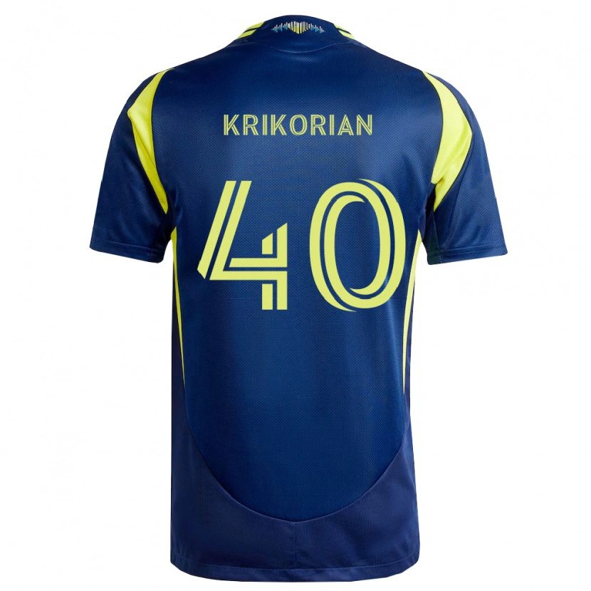 Danxen Kinder Andre Krikorian #40 Gelb Marineblau Auswärtstrikot Trikot 2026/27 T-Shirt Österreich