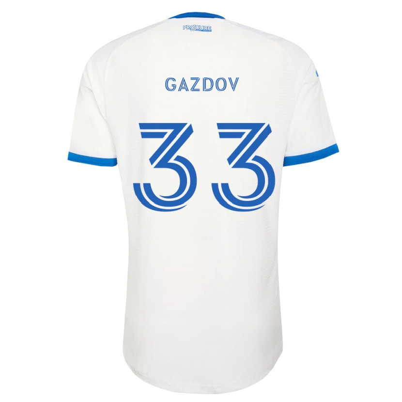 Danxen Kinder Emil Gazdov #33 Himmelblau Weiß Auswärtstrikot Trikot 2026/27 T-Shirt Österreich