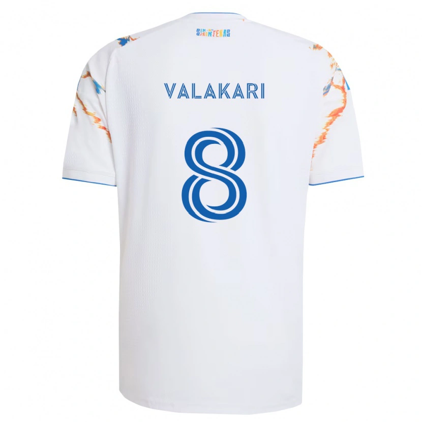 Danxen Kinder Onni Valakari #8 Weiß Orange Blau Auswärtstrikot Trikot 2026/27 T-Shirt Österreich