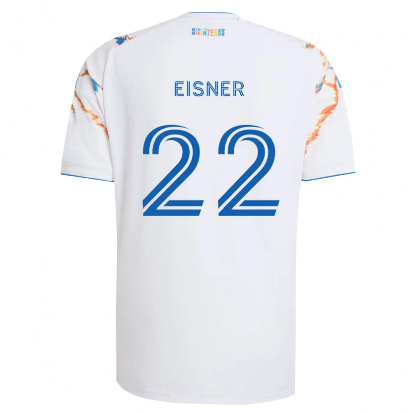 Danxen Kinder Wilson Eisner #22 Weiß Orange Blau Auswärtstrikot Trikot 2026/27 T-Shirt Österreich
