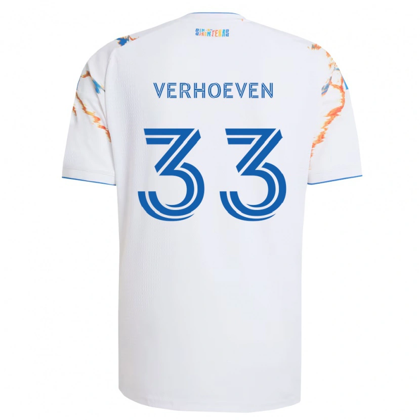 Danxen Kinder Oscar Verhoeven #33 Weiß Orange Blau Auswärtstrikot Trikot 2026/27 T-Shirt Österreich