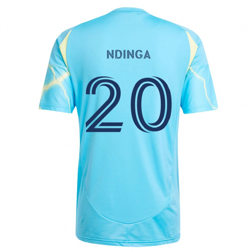 Danxen Kinder Philippe Ndinga #20 Hellblau Schwarz Hellgelb Auswärtstrikot Trikot 2026/27 T-Shirt Österreich