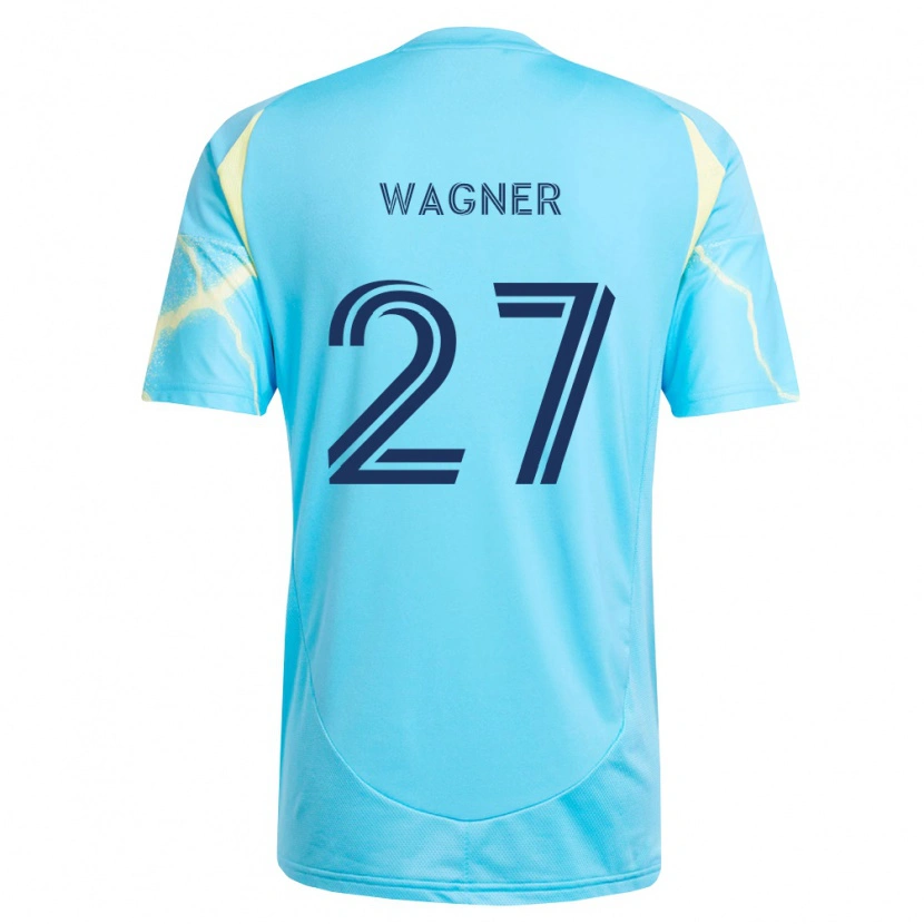 Danxen Kinder Kai Wagner #27 Hellblau Schwarz Hellgelb Auswärtstrikot Trikot 2026/27 T-Shirt Österreich