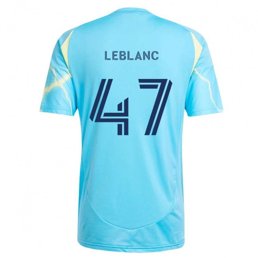 Danxen Kinder Kellan Leblanc #47 Hellblau Schwarz Hellgelb Auswärtstrikot Trikot 2026/27 T-Shirt Österreich