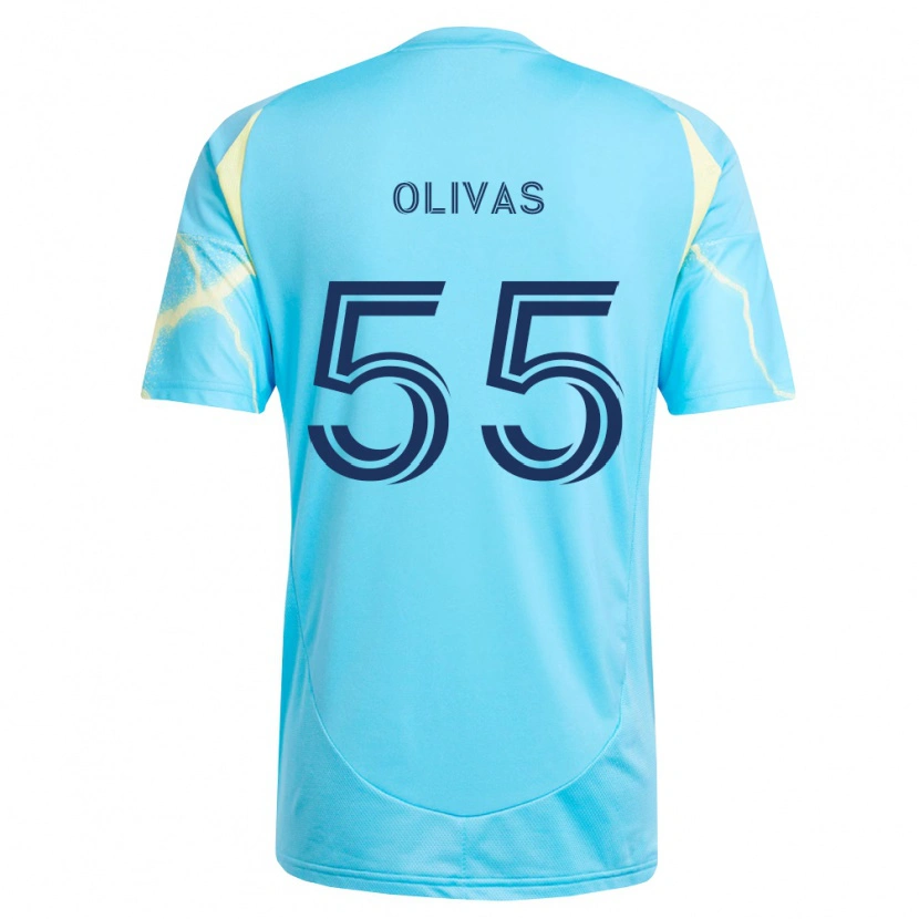 Danxen Kinder Sal Olivas #55 Hellblau Schwarz Hellgelb Auswärtstrikot Trikot 2026/27 T-Shirt Österreich
