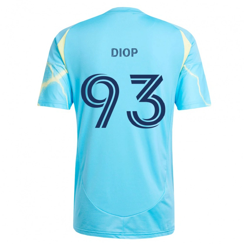 Danxen Kinder Abdoulaye Diop #93 Hellblau Schwarz Hellgelb Auswärtstrikot Trikot 2026/27 T-Shirt Österreich