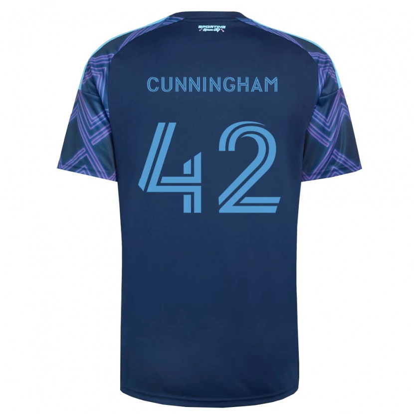 Danxen Kinder Alex Cunningham #42 Königsblau Violett Auswärtstrikot Trikot 2026/27 T-Shirt Österreich