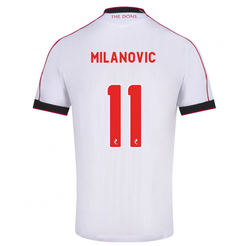 Danxen Kinder Nicolas Milanovic #11 Schwarz Rot Weiß Auswärtstrikot Trikot 2026/27 T-Shirt Österreich