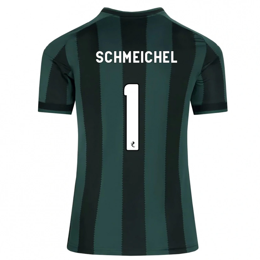 Danxen Kinder Kasper Schmeichel #1 Dunkles Schiefergrau Schwarz Auswärtstrikot Trikot 2026/27 T-Shirt Österreich