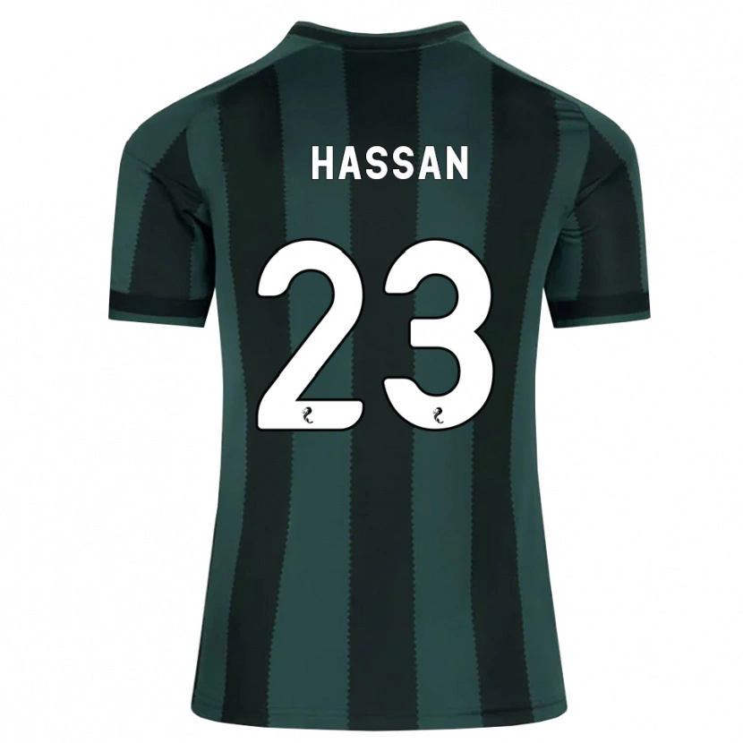Danxen Kinder Haissem Hassan #23 Dunkles Schiefergrau Schwarz Auswärtstrikot Trikot 2026/27 T-Shirt Österreich