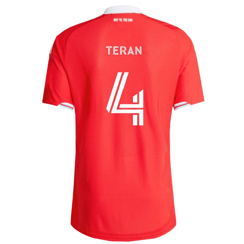 Danxen Herren Carlos Terán #4 Rot Tiefblau Weiß Heimtrikot Trikot 2026/27 T-Shirt Österreich