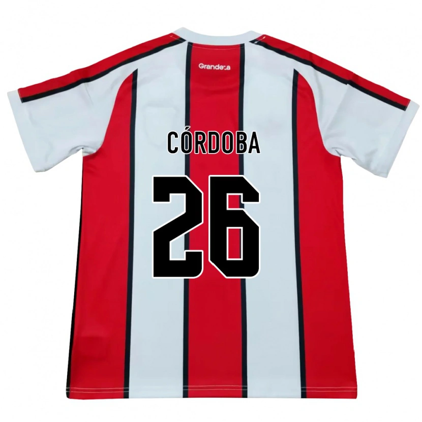 Danxen Herren Sol Córdoba #26 Weiß Rot Schwarz Auswärtstrikot Trikot 2026/27 T-Shirt Österreich