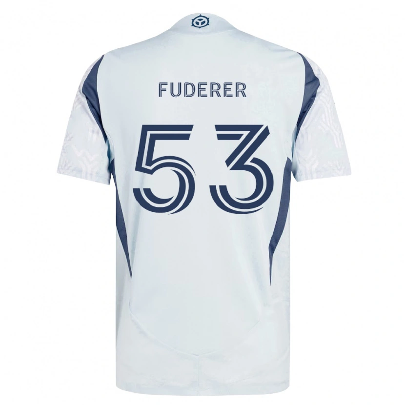 Danxen Herren Jake Fuderer #53 Blau Grau Weiß Auswärtstrikot Trikot 2026/27 T-Shirt Österreich