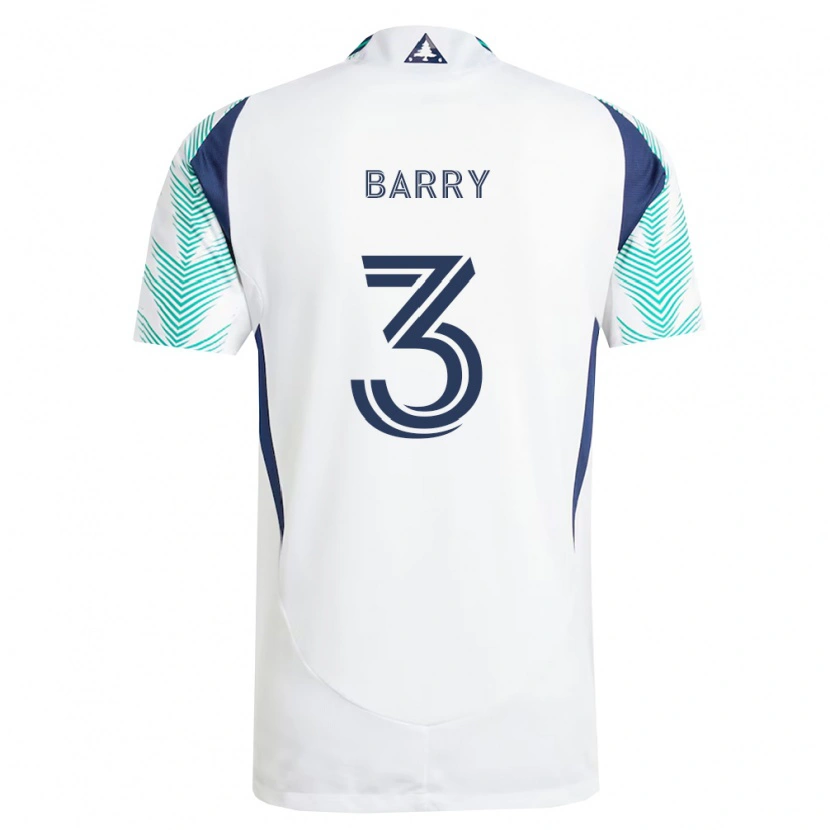Danxen Herren Hesron Barry #3 Weiß Marineblau Hellgrün Auswärtstrikot Trikot 2026/27 T-Shirt Österreich