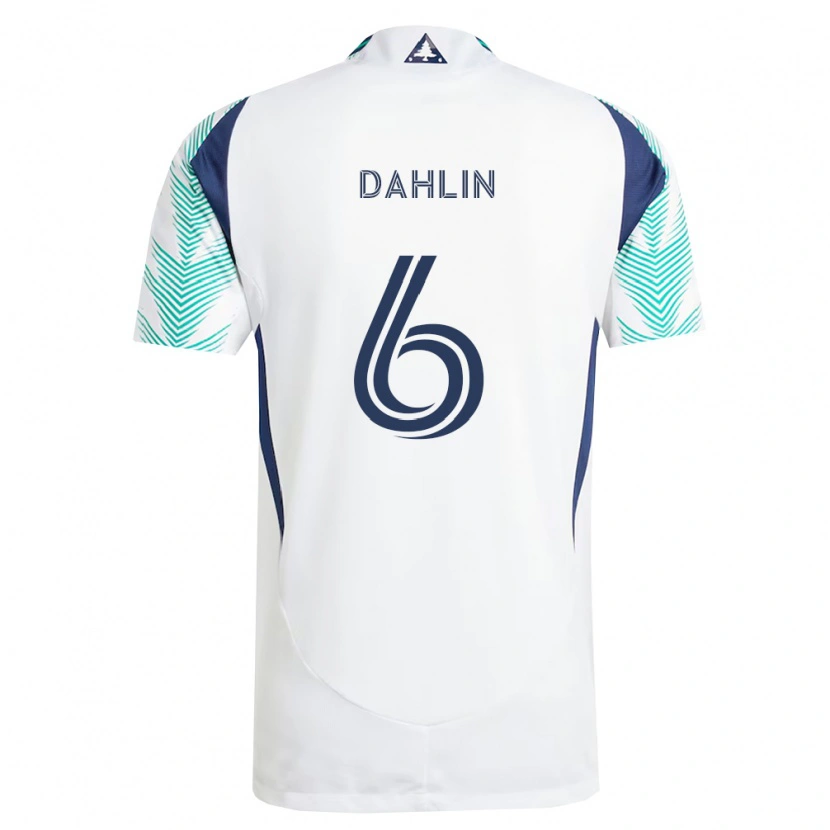 Danxen Herren Gabe Dahlin #6 Weiß Marineblau Hellgrün Auswärtstrikot Trikot 2026/27 T-Shirt Österreich