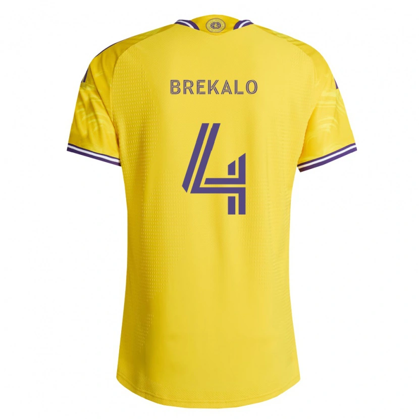 Danxen Herren David Brekalo #4 Gelb Violett Auswärtstrikot Trikot 2026/27 T-Shirt Österreich