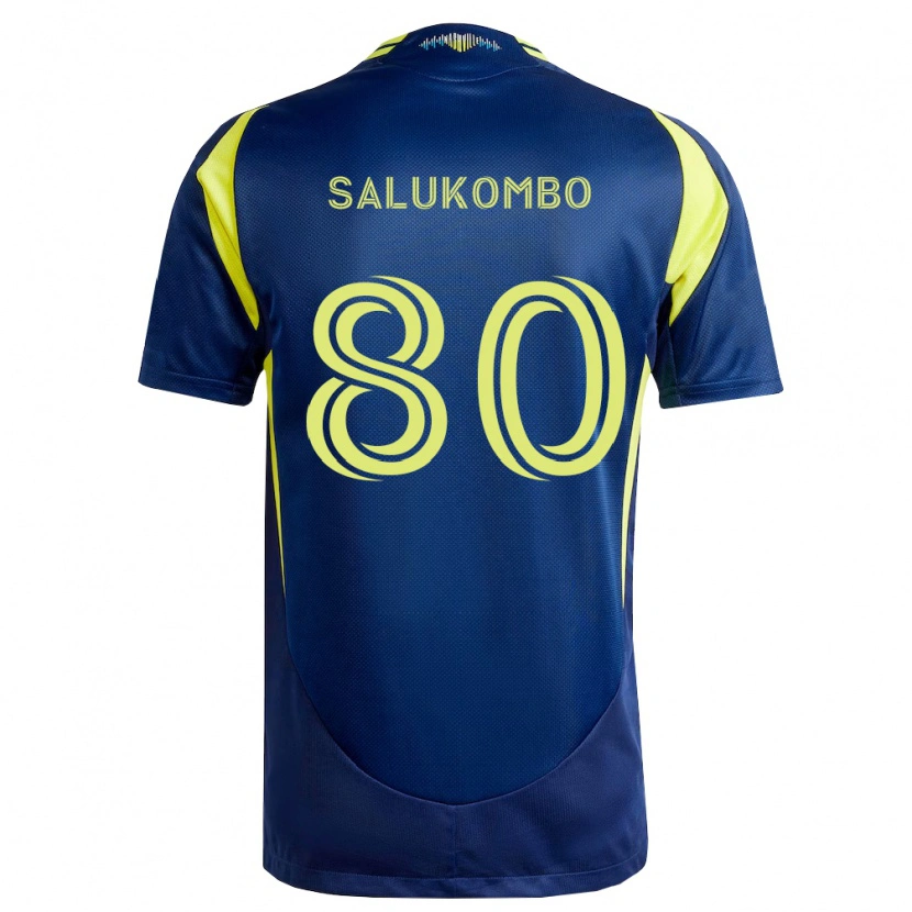 Danxen Herren David Salukombo #80 Gelb Marineblau Auswärtstrikot Trikot 2026/27 T-Shirt Österreich