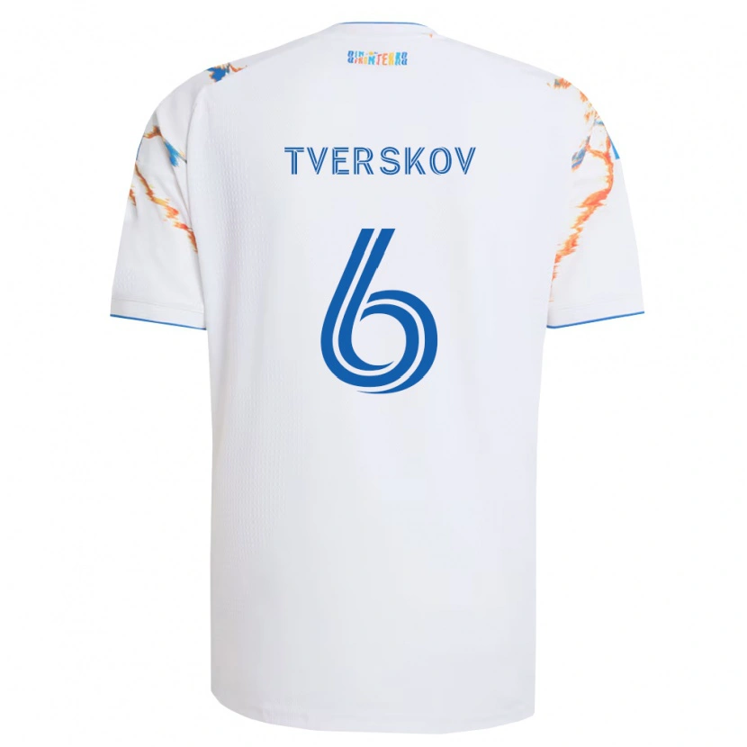 Danxen Herren Jeppe Tverskov #6 Weiß Orange Blau Auswärtstrikot Trikot 2026/27 T-Shirt Österreich