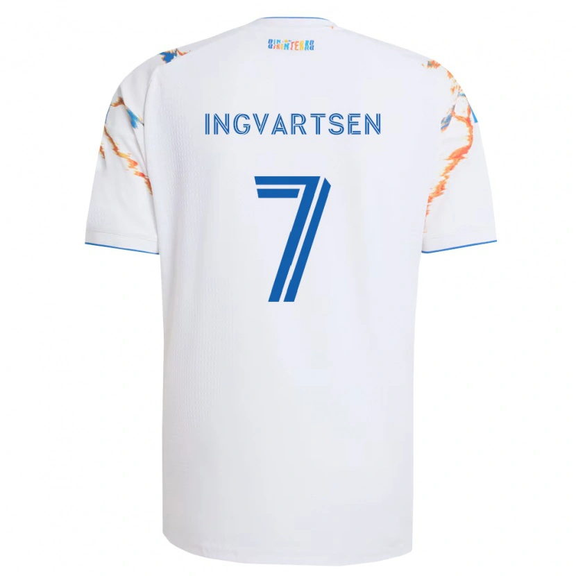 Danxen Herren Marcus Ingvartsen #7 Weiß Orange Blau Auswärtstrikot Trikot 2026/27 T-Shirt Österreich