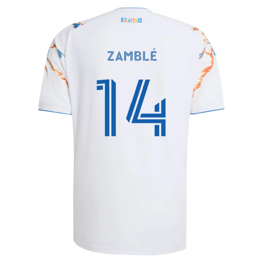 Danxen Herren Bryan Zamblé #14 Weiß Orange Blau Auswärtstrikot Trikot 2026/27 T-Shirt Österreich