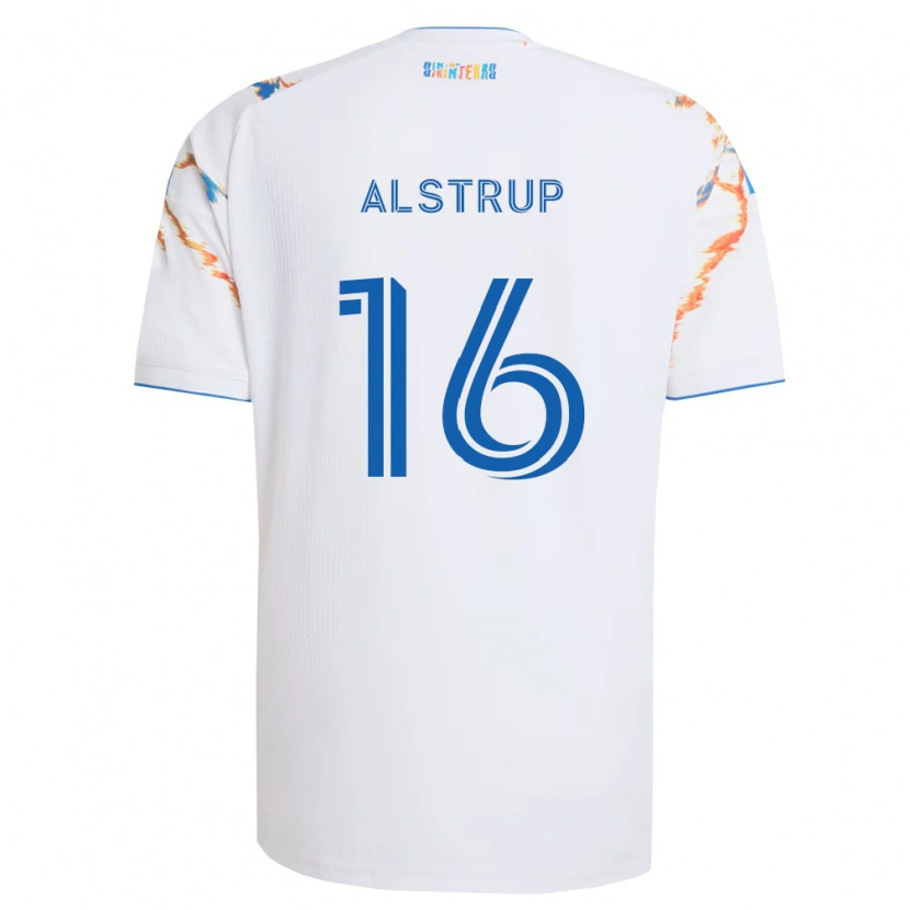 Danxen Herren Marcus Alstrup #16 Weiß Orange Blau Auswärtstrikot Trikot 2026/27 T-Shirt Österreich
