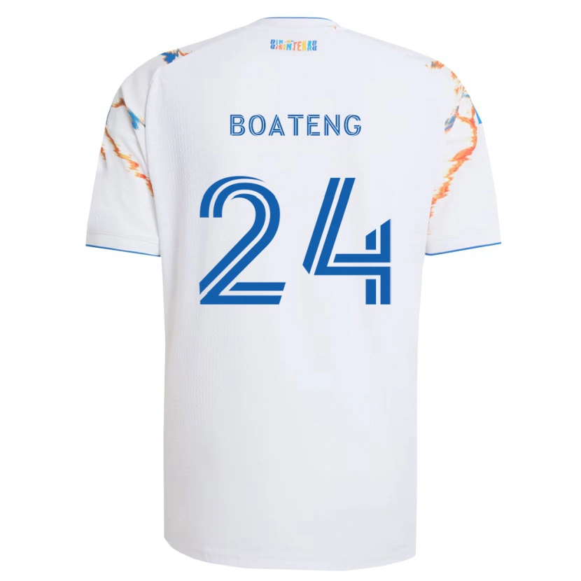 Danxen Herren Emmanuel Boateng #24 Weiß Orange Blau Auswärtstrikot Trikot 2026/27 T-Shirt Österreich