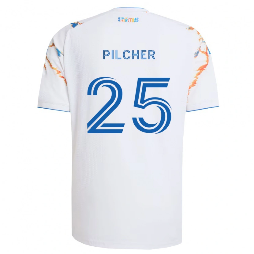 Danxen Herren Ian Pilcher #25 Weiß Orange Blau Auswärtstrikot Trikot 2026/27 T-Shirt Österreich