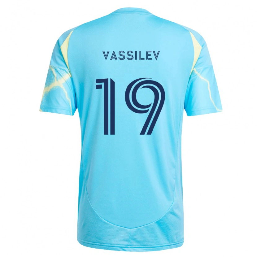 Danxen Herren Indiana Vassilev #19 Hellblau Schwarz Hellgelb Auswärtstrikot Trikot 2026/27 T-Shirt Österreich
