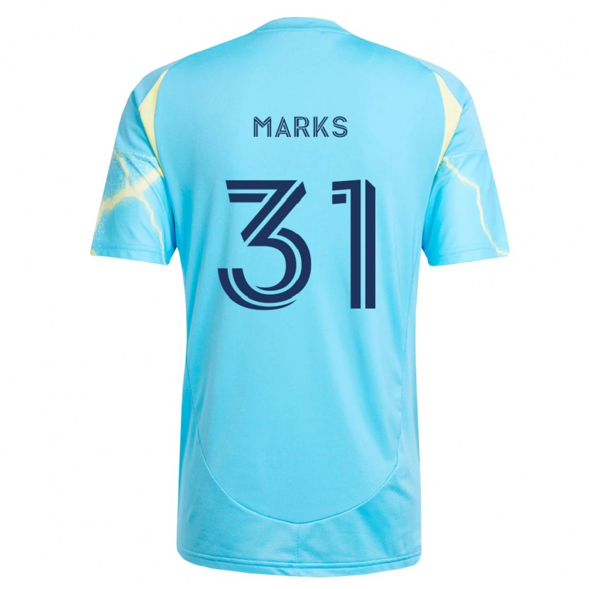 Danxen Herren George Marks #31 Hellblau Schwarz Hellgelb Auswärtstrikot Trikot 2026/27 T-Shirt Österreich