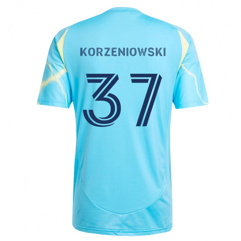 Danxen Herren Stas Korzeniowski #37 Hellblau Schwarz Hellgelb Auswärtstrikot Trikot 2026/27 T-Shirt Österreich