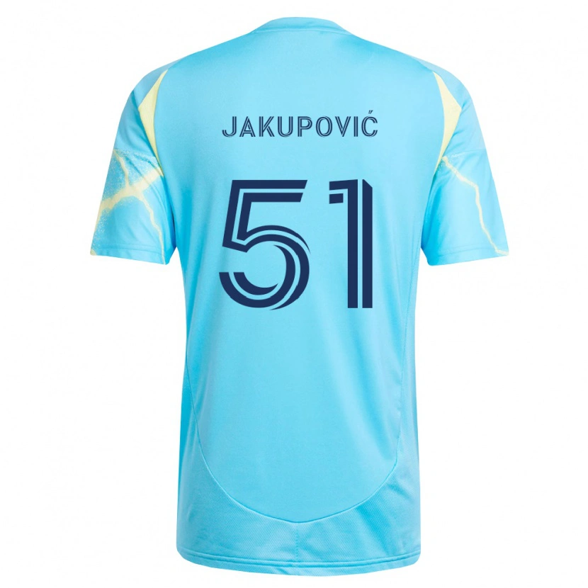Danxen Herren Malik Jakupović #51 Hellblau Schwarz Hellgelb Auswärtstrikot Trikot 2026/27 T-Shirt Österreich