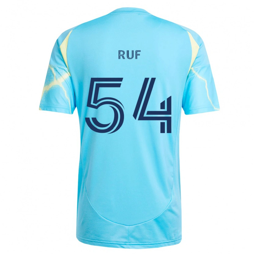 Danxen Herren John Ruf #54 Hellblau Schwarz Hellgelb Auswärtstrikot Trikot 2026/27 T-Shirt Österreich