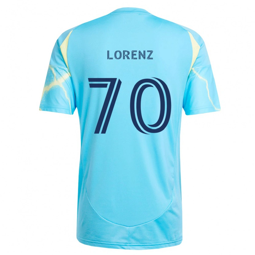 Danxen Herren Charli Lorenz #70 Hellblau Schwarz Hellgelb Auswärtstrikot Trikot 2026/27 T-Shirt Österreich