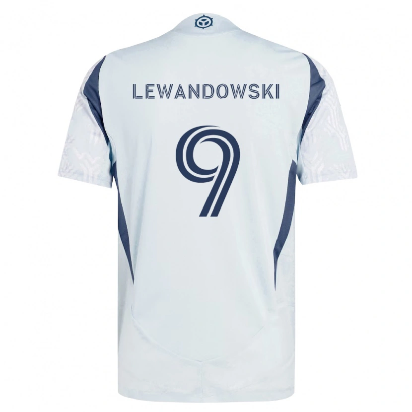Danxen Damen Robert Lewandowski #9 Blau Grau Weiß Auswärtstrikot Trikot 2026/27 T-Shirt Österreich