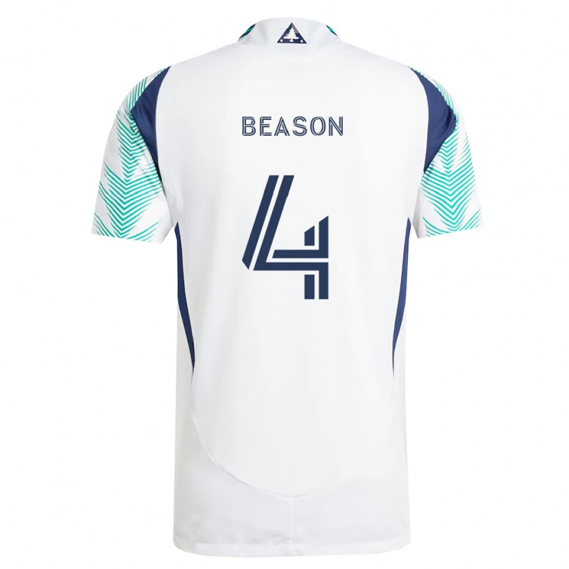 Danxen Damen Tanner Beason #4 Weiß Marineblau Hellgrün Auswärtstrikot Trikot 2026/27 T-Shirt Österreich