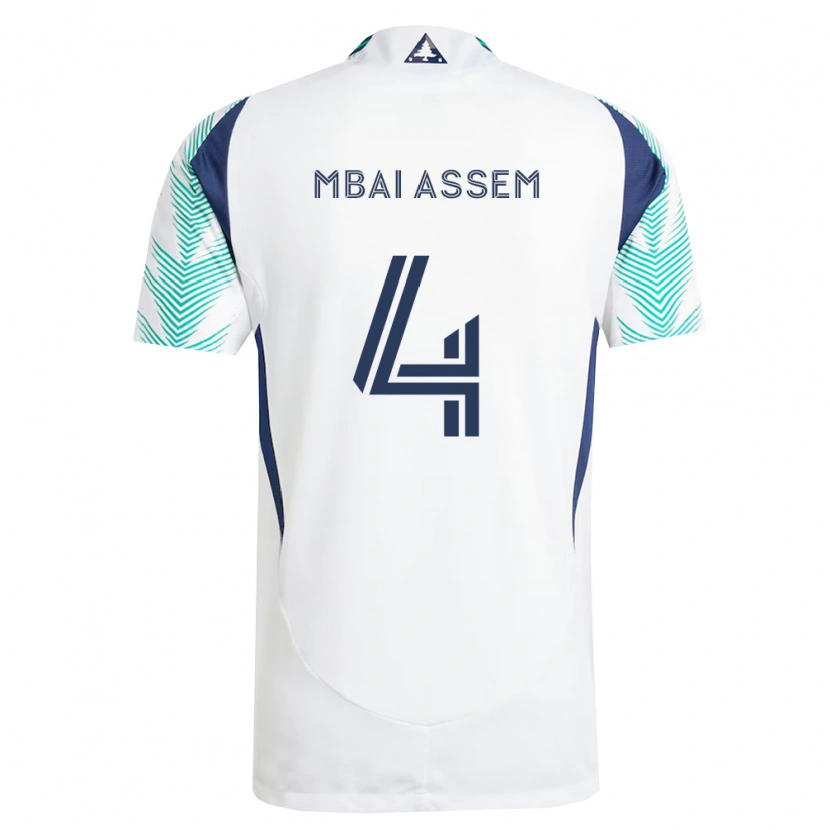 Danxen Damen Chris Mbaï-Assem #4 Weiß Marineblau Hellgrün Auswärtstrikot Trikot 2026/27 T-Shirt Österreich