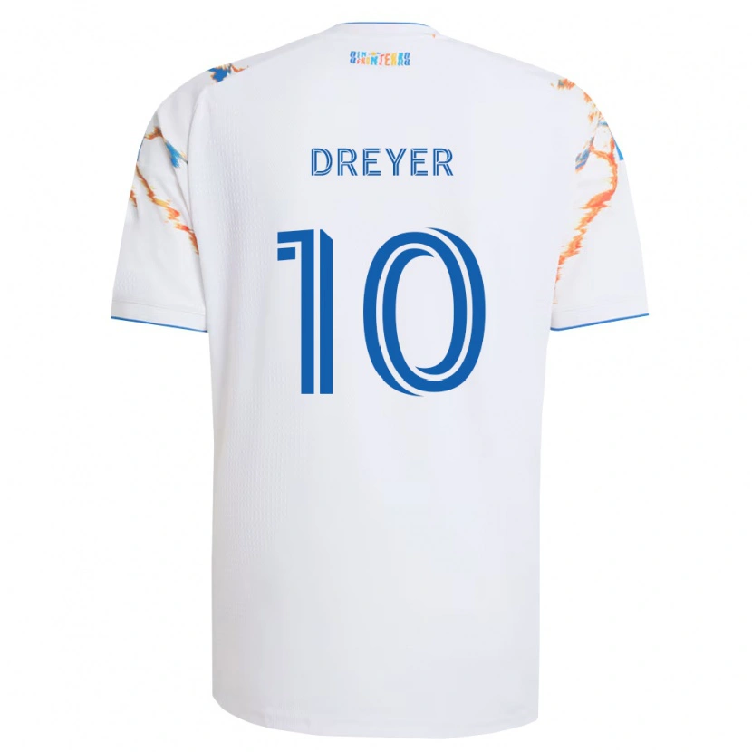 Danxen Damen Anders Dreyer #10 Weiß Orange Blau Auswärtstrikot Trikot 2026/27 T-Shirt Österreich
