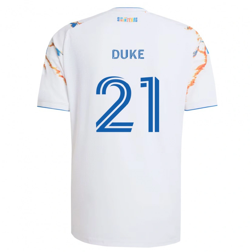 Danxen Damen Bryce Duke #21 Weiß Orange Blau Auswärtstrikot Trikot 2026/27 T-Shirt Österreich