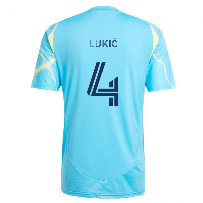 Danxen Damen Jovan Lukić #4 Hellblau Schwarz Hellgelb Auswärtstrikot Trikot 2026/27 T-Shirt Österreich