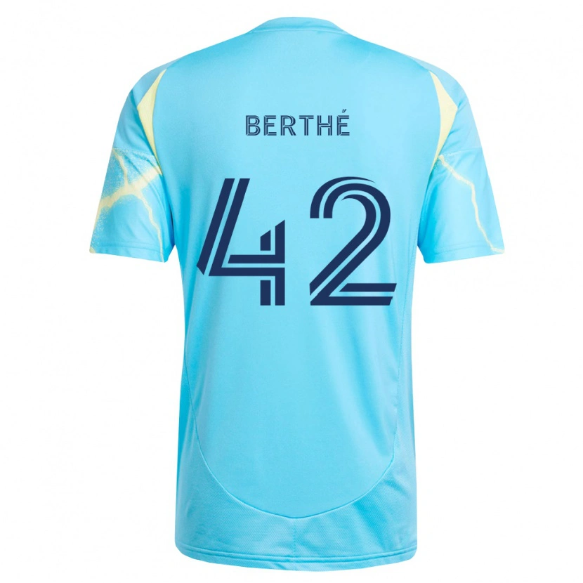 Danxen Damen Mamoutou Berthé #42 Hellblau Schwarz Hellgelb Auswärtstrikot Trikot 2026/27 T-Shirt Österreich