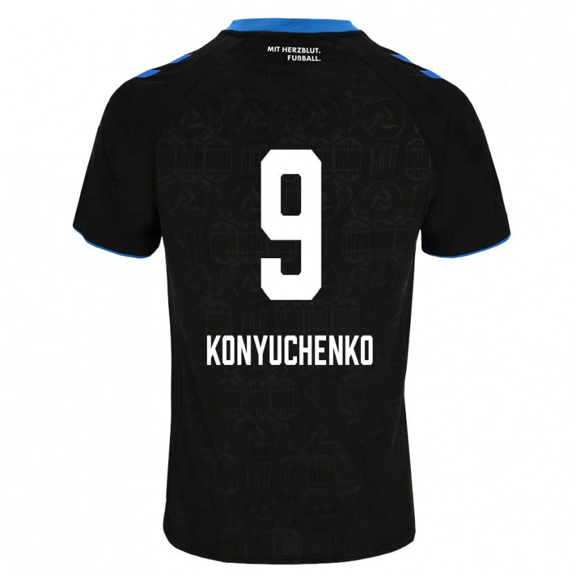 Danxen Kinder Yehor Konyuchenko #9 Schwarz Weiß Rot Heimtrikot Trikot 2026/27 T-Shirt Österreich