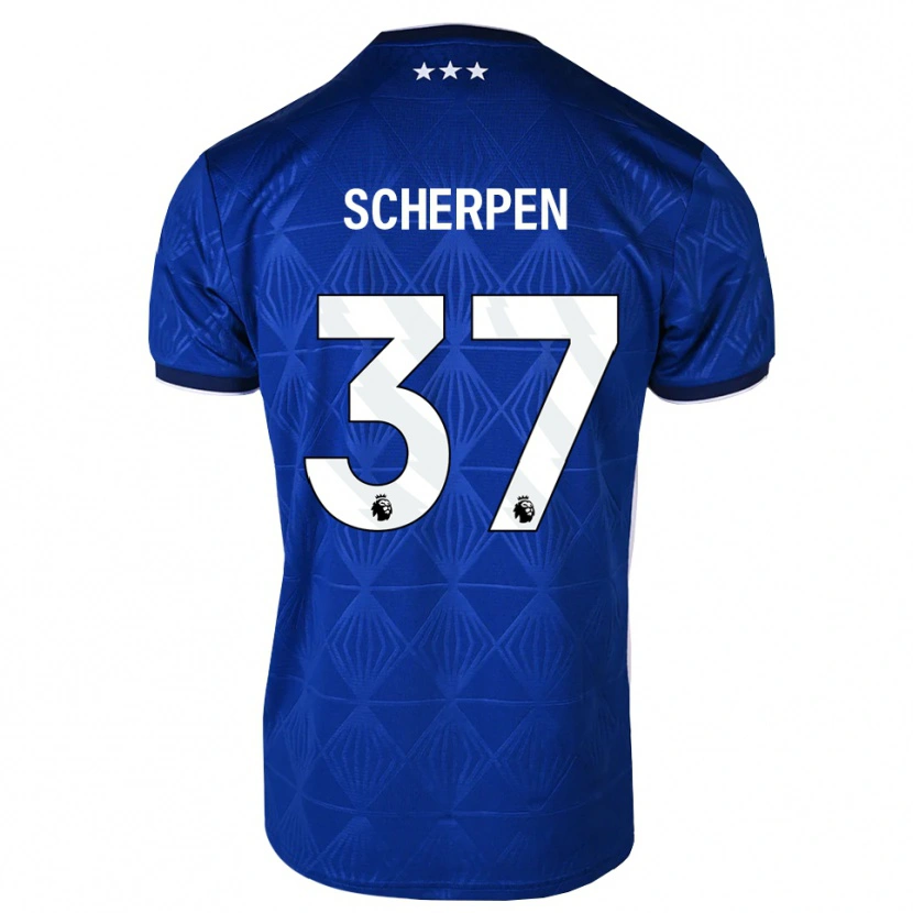 Danxen Kinder Kjell Scherpen #37 Mittelblau Weiß Rot Heimtrikot Trikot 2026/27 T-Shirt Österreich