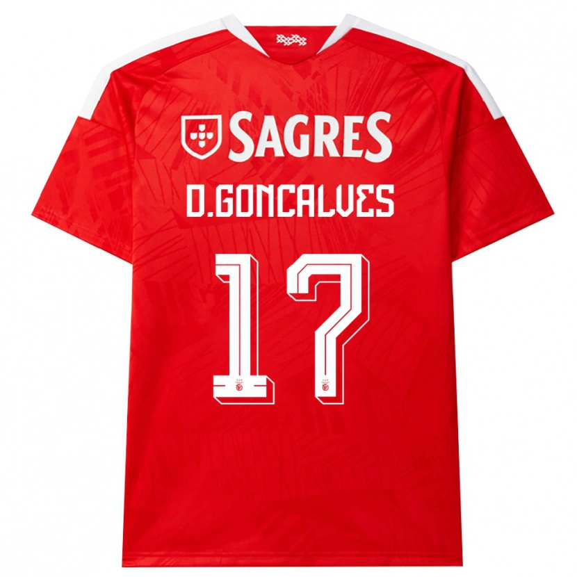 Danxen Kinder Diogo Goncalves #17 Rot Weiß Gelb Heimtrikot Trikot 2026/27 T-Shirt Österreich