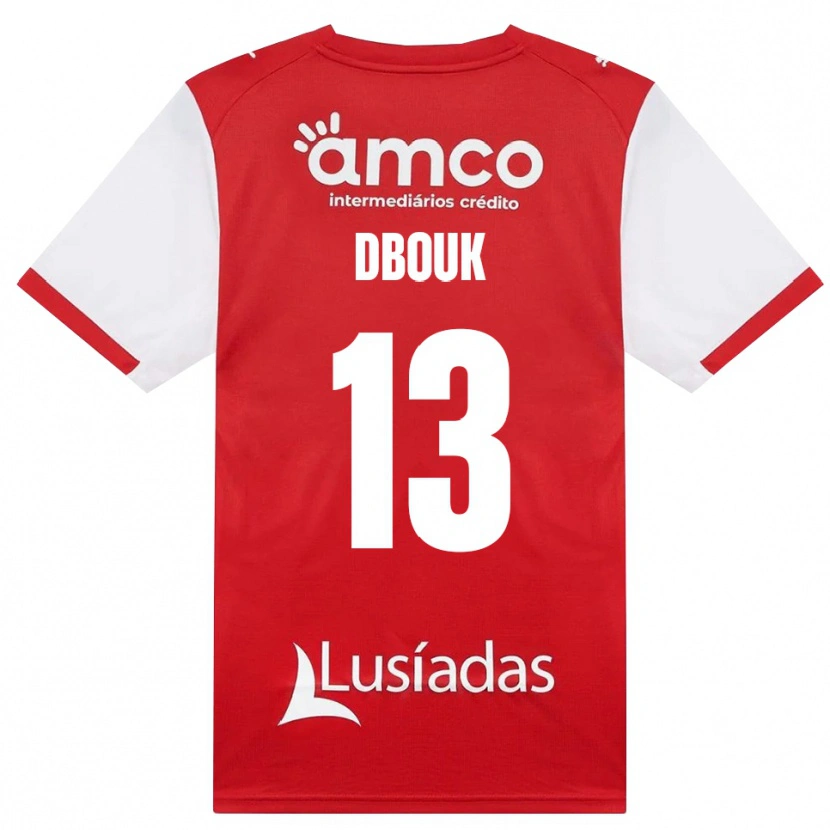 Danxen Kinder Gabriel Dbouk #13 Weiß Rot Schwarz Heimtrikot Trikot 2026/27 T-Shirt Österreich