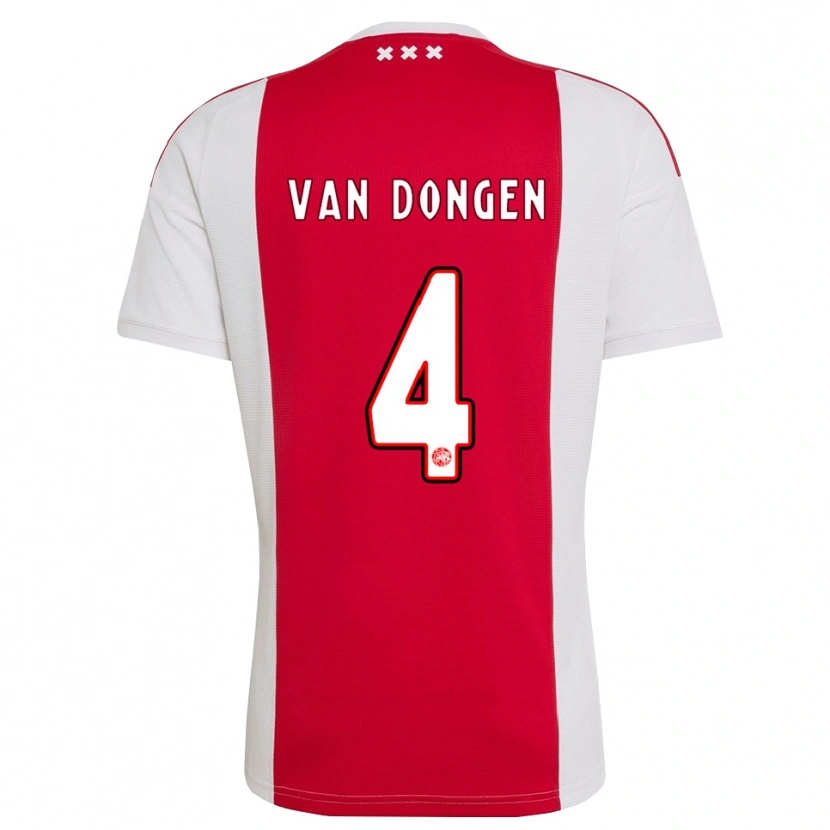 Danxen Kinder Bram Van Dongen #4 Rot Weiß Gelb Heimtrikot Trikot 2026/27 T-Shirt Österreich